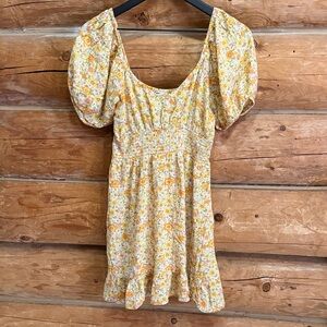 Billabong Yellow Floral Dress Medium